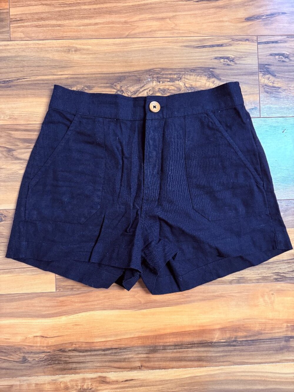 Roxy Black Linen Beach Shorts Size S NWOT